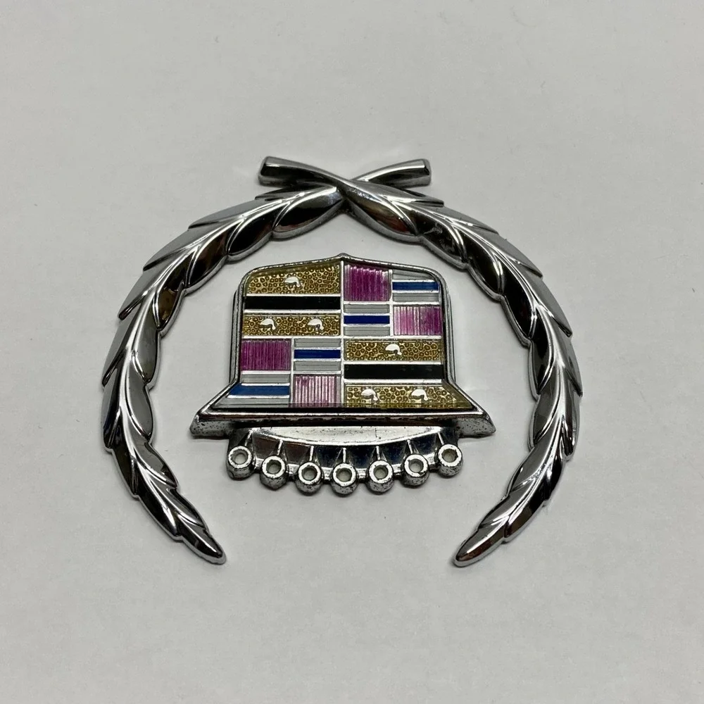 Cadillac Emblems 1970-89 OEM Deville Seville Eldorado Vintage GM Wreaths + Logos
